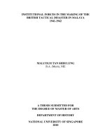 Institutional forces in the making of the british tactical disaster in malaya 1941 1942 