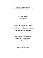 kế toán vốn bằng tiền tại công ty cổ phần đầu tư xây dựng số 10 idico