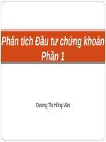 Phân tích đầu tư chứng khoán phần 1 
