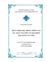 hoàn thiện hệ thống thông tin kế toán tại công ty bảo hiểm bảo long cần thơ