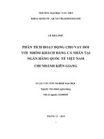 phân tích hoạt động cho vay đối với nhóm khách hàng cá nhân tại ngân hàng quốc tế việt nam chi nhánh kiên giang