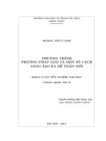 Phương trình phương pháp giải và một số cách sáng tạo ra đề toán mới