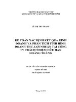 kế toán xác định kết quả kinh doanh và phân tích tình hình doanh thu, lợi nhuận tại công ty trách nhiệm hữu hạn hoàng thắng