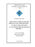 phân tích tác động về việc thu hồi đất của dự án đến thu nhập và chất lượng cuộc sống của người dân trên địa bàn quận ninh kiều