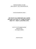 kế toán xác định kết quả kinh doanh tại công ty tnhh tin học – điện tử  điện lạnh phi long