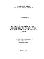 kế toán xác định kết quả hoạt động kinh doanh tại công ty cổ phần chế biến và dịch vụ thủy sản cà mau