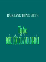 Bài giảng tiếng việt 4 tuần 9 bài tập đọc   điều ước của vua mi   đát 