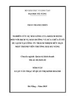 Nghiên cứu sự hài lòng của khách hàng đối với dịch vụ bảo dưỡng và sửa chữa ô tô du lịch tại công ty TNHH MTV trường hải đà nẵng 