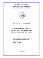 Xây dựng hệ thống thông tin hỗ trợ tuyển sinh đại học 2015 của trường đại học nha trang