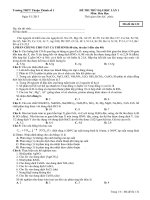 ĐỀ THI THỬ ĐẠI HỌC TRƯỜNG THPT THUẬN THÀNH SỐ 1 BẮC NINH