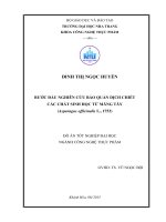 Bước đầu nghiên cứu bảo quản dịch chiết các chất sinh học từ măng tây ( asparagus officinalis l , 1753)