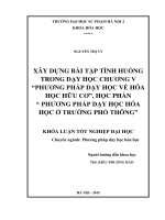 Xây dựng bài tập tình huống trong dạy học chương Phương pháp dạy học về Hóa học hữu cơ, học phần Phương pháp dạy học Hóa học ở trường phổ thông (KL07404)