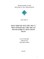 hoàn thiện kế toán tiêu thụ và phân tích kết quả tiêu thụ tại doanh nghiệp tư nhân thanh trang