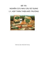 Đề tài NGHIÊN cứu NHU cầu sử DỤNG LY, hộp THÂN THIỆN môi TRƯỜNG 