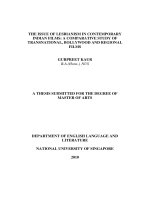 The issue of lesbianism in contemporary indian films  a comparative study of transnational, bollywood and regional film 