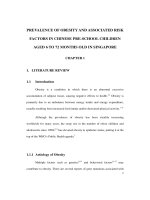 Prevalence of obesity and associated risk factors in chinese pre school children aged 6 to 72 months old in singapore 1 