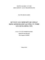kế toán xác định kết quả hoạt động kinh doanh tại công ty tnhh xây dựng hồng yên