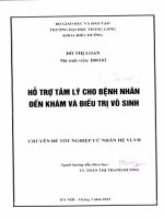 Hỗ trợ tâm lý cho bệnh nhân đến khám và điều trị vô sinh 