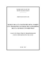 Hành vi mua của người tiêu dùng nghiên cứu tình huống sản phẩm trà xanh không độ của tập đoàn tân hiệp phát 