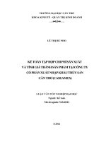 kế toán tập hợp chi phí sản xuất và tính giá thành sản phẩm tại công ty cổ phần xuất nhập khẩu thủy sản cần thơ (caseamex)