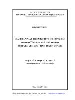 Giải pháp phát triển kinh tế hộ nông dân theo hướng sản xuất hàng hóa ở huyện yên sơn, tỉnh tuyên quang