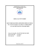 Hoàn thiện hệ thống kênh phân phối sản phẩm sữa tươi vinamilk tại công ty TNHH TM  DV cát lợi trên địa bàn tỉnh điện biên