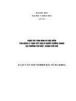 Khảo sát tình hình và đặc điểm của bệnh lý thận tiết niệu ở người trưởng thành tại Phường Phú Hiệp, thành phố Huế