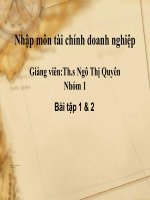 BÁO cáo kết QUẢ KÍNH DOANH 2011 và NHÓM CHỈ số 