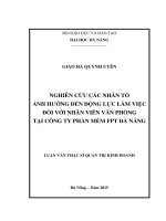 Luận văn thạc sĩ nghiên cứu các nhân tố ảnh hưởng đến động lực làm việc đối với nhân viên văn phòng tại công ty phần mềm FPT đà nẵng