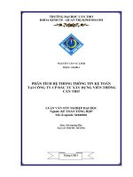 phân tích hệ thống thông tin kế toán tại công ty cp đầu tư xây dựng viễn thông cần thơ
