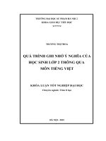 Khoá luận tốt nghiệp quá trình ghi nhớ ý nghĩa của học sinh lớp 2 thông qua môn tiếng việt