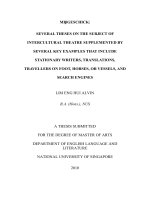 SEVERAL THESES ON THE SUBJECT OF INTERCULTURAL THEATRE SUPPLEMENTED BY SEVERAL KEY EXAMPLES THAT INCLUDE STATIONARY WRITERS, TRANSLATIONS, TRAVELLERS ON FOOT, HORSES, OR VESSELS, AND SEARCH ENGINES 