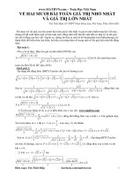 20 bài toán tìm giá trị lớn nhất và nhỏ nhất