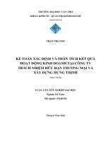 kế toán xác định và phân tích kết quả hoạt động kinh doanh tại công ty trách nhiệm hữu hạn thương mại và xây dựng hưng thịnh
