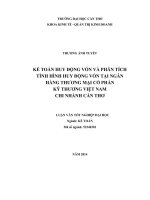 kế toán huy động vốn và phân tích tình hình huy động vốn tại ngân hàng thương mại cổ phần kỹ thương việt nam chi nhánh cần thơ