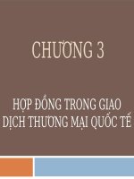 Chương  3   hợp ĐỒNG TRONG GIAO DỊCH THƯƠNG mại QUỐC tế 