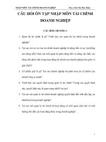 CÂU hỏi ôn tập NHẬP môn tài CHÍNH DOANH NGHIỆP 