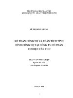 kế toán công nợ và phân tích tình hình công nợ tại công ty cổ phần cơ điện cần thơ
