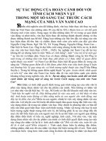 SỰ tác ĐỘNG của HOÀN CẢNH đối với  TÍNH CÁCH NHÂN vật  TRONG một số SÁNG tác TRƯỚC CÁCH MẠNG của NHÀ văn NAM CAO 