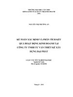 kế toán xác định và phân tích kết quả hoạt động kinh doanh tại công ty tnhh tư vấn thiết kế xây dựng đại phát