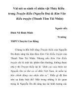 Vài nét so sánh về nhân vật thúy kiều trong truyện kiều (nguyễn du)  kim vân kiều truyện (thanh tâm tài nhân)  