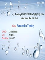 Bài Giảng An Ninh Mạng Penetration Testing