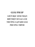 Giải pháp giúp HS nhận biết một số sai lầm thường gặp khi giải phương trình 