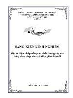 Một số biện pháp nâng cao chất lượng dạy vận động theo nhạc cho trẻ mẫu giáo 5 6 tuổi 
