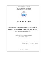 Hiệu quả quản trị rủi ro tín dụng khách hàng cá nhân tại ngân hàng TMCP công thương việt nam chi nhánh khánh hòa