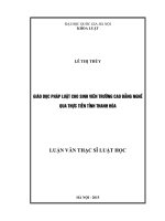 Giáo dục pháp luật cho sinh viên trường cao đẳng nghề qua thực tiễn tỉnh khánh hòa 