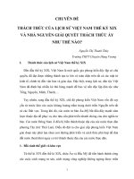 THÁCH THỨC của LỊCH sử VIỆT NAM THẾ kỷ XIX và NHÀ NGUYỄN GIẢI QUYẾT THÁCH THỨC ấy NHƯ THẾ nào 