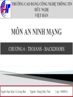 Bài Giảng An Ninh Mạng Trojans - Backdoors