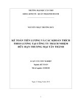 kế toán tiền lương và các khoản trích theo lương tại công ty trách nhiệm hữu hạn thương mại tân thành