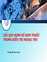 CÁC QUY ĐỊNH kê đơn THUỐC TRONG điều TRỊ NGOẠI TRÚ